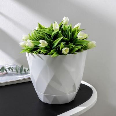 Цветочный горшок с поддоном laurel 9073790 2,3 л белый 1 шт – фото 1