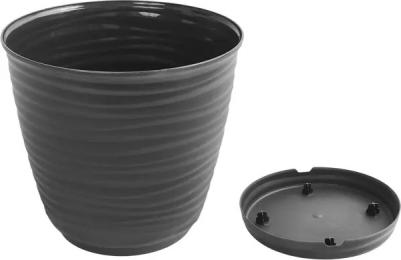Цветочный горшок Saffron с поддоном 2,6 л черный 1 шт – фото 1