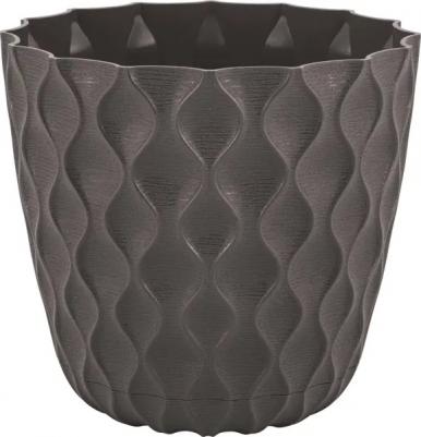 Горшок цветочный Wave ?14.5 h13.2 см v1.4 л пластик горький шоколад