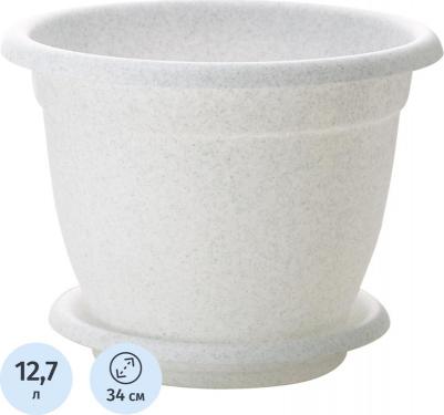 Горшок для цветов Борнео №7 белый (34х34х26.5 см)