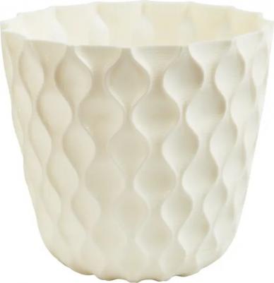 Горшок для цветов Wave с дренажной сеткой и съемным поддоном D145мм белоснежный жасмин, 1,4 л