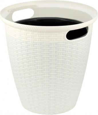 Кашпо для цветов Rattan ?38 см h25.3 см v30/16 л пластик белоснежный жасмин – фото 2