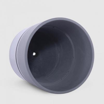 Бетонный горшок с поддоном Лувр серый с золотым 18 см – фото 3