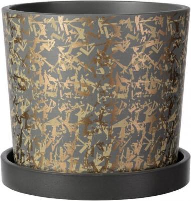 Горшок из бетона Дубай с поддоном серый кедр №1 D11