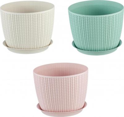Кашпо Вязание белое (18х18х14 см) – фото 3
