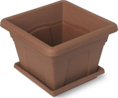 Горшок "Квадро" с поддоном 0,63л 12х12см терракот