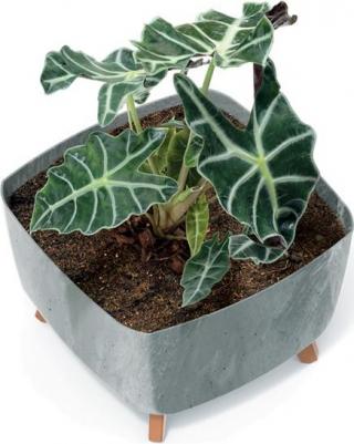 Кашпо на ножках Gracia square beton серое 29х29х22 см – фото 2