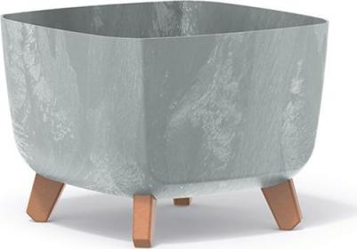 Кашпо на ножках Gracia square beton серое 29х29х22 см