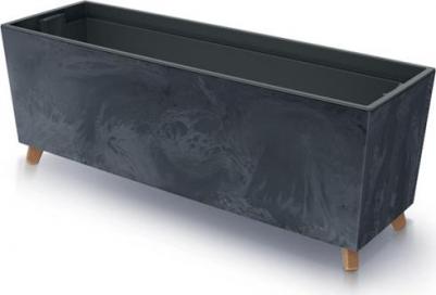 Кашпо на ножках Urbi case beton антрацитовое 77х23х30 см