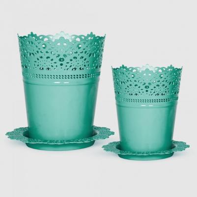 Горшок Crochet 11,5х11,5х14,8 см зеленый – фото 1