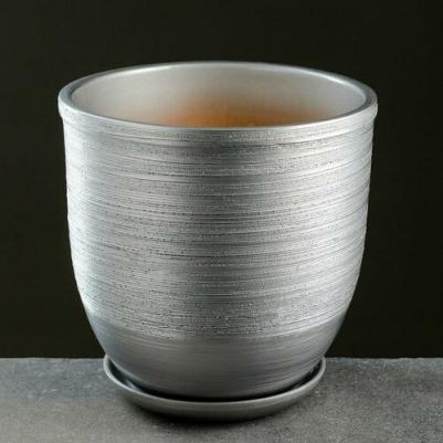 Горшок цветочный "Серебро" с поддоном, 5л 6912631