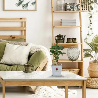 Горшок цветочный Партер 12x12x11.8 см 1 л пластик кремовый – фото 3