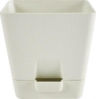 Горшок цветочный Партер 12x12x11.8 см 1 л пластик кремовый