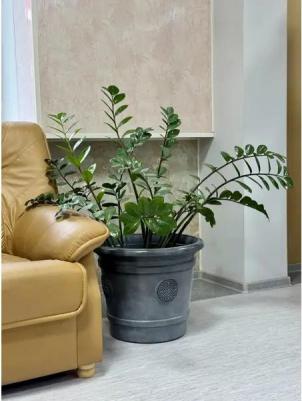 Горшок-кашпо цветочный Medallion ?50 h40 см v40 л пластик серый – фото 6