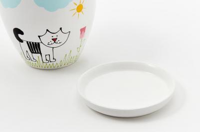 Горшок ENGARD с поддоном Кот BH-08-2, 2л, 17x16 см, 17x17x16 см, белый – фото 3