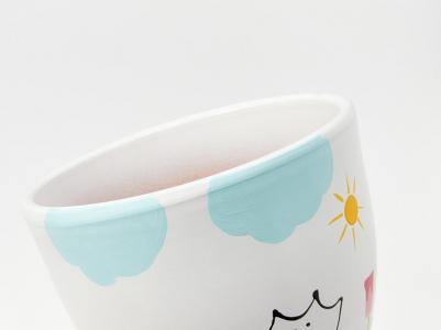 Горшок ENGARD с поддоном Кот BH-08-2, 2л, 17x16 см, 17x17x16 см, белый – фото 4