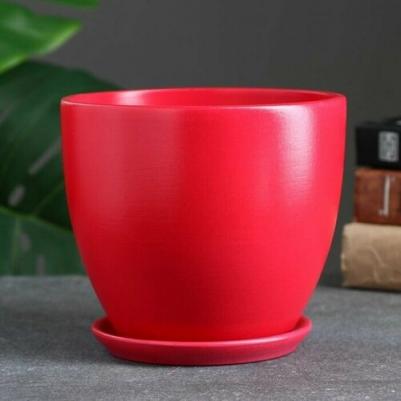 Горшок цветочный "Колор Гейм" красный, 1,4 л 9355483