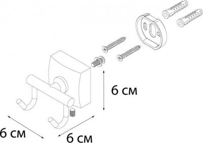 Крючок двойной для полотенец "Kvadro" – фото 3