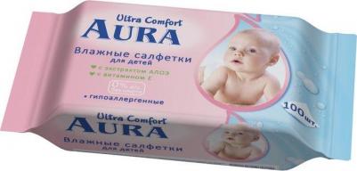 Салфетки влажные Ultra Comfort детские с экстрактом алоэ и вит Е, 100шт – фото 1