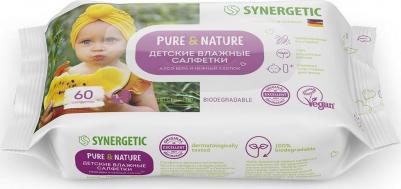 Влажные салфетки Pure&Nature 0+, Алоэ вера и нежный хлопок, 60 шт