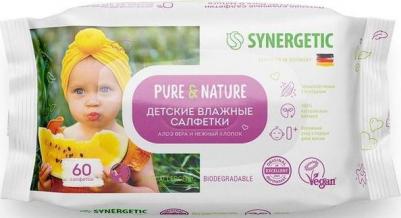 Влажные салфетки Pure&Nature 0+, Алоэ вера и нежный хлопок, 60 шт – фото 2