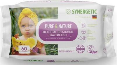 Влажные салфетки Pure&Nature 0+, Алоэ вера и нежный хлопок, 60 шт – фото 4
