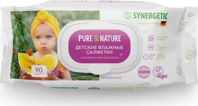 Влажные салфетки Pure&Nature 0+, Алоэ вера и нежный хлопок, 90 шт – фото 2