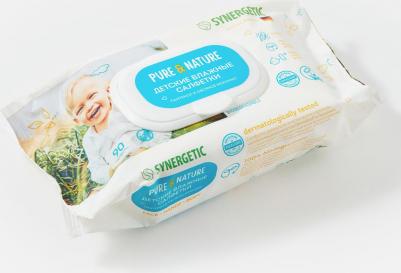 Влажные салфетки Pure&Nature 0+, Пантенол и овсяное молочко, 90 шт – фото 1