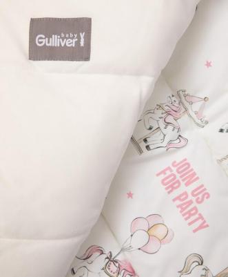 Конверт утепленный на молнии для девочки молочный с рисунком (56-42) – фото 5