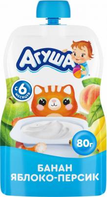банан-персик-яблоко, 80 г (детский творог) – фото 3