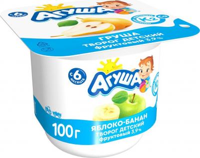 банан-яблоко, 100 г (детский творог)