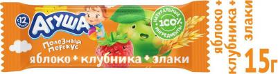 банан-яблоко, клубника, со злаками, 15 г (батончик) – фото 5