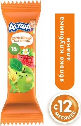 банан-яблоко, клубника, со злаками, 15 г (батончик) – фото 13