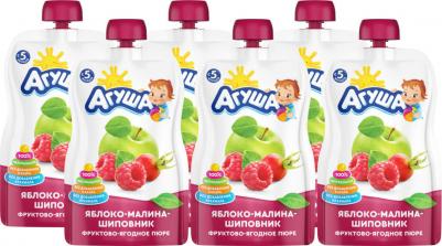 яблоко, малина-шиповник, 90 г (детское пюре) – фото 18