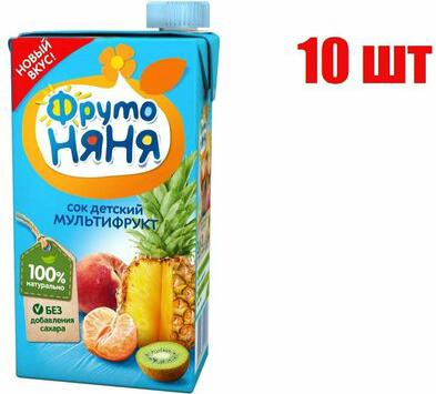 ананас-банан-киви-манго-персик-яблоко, мята, 500 мл (сок для детского питания) – фото 13