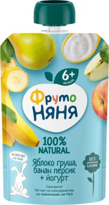 банан-груша-персик-яблоко, 90 г (детское пюре) – фото 13