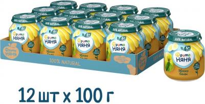 банан-яблоко, 100 г (детское пюре) – фото 18