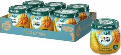 кабачок-картофель-кукуруза-морковь-тыква-цветная капуста, 110 г (детское пюре) – фото 8