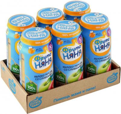 персик-яблоко, со сливками, 250 г (детское пюре) – фото 4