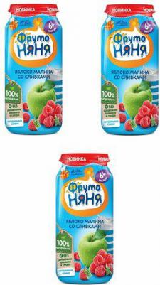 яблоко, малина, со сливками, 250 г (детское пюре) – фото 12
