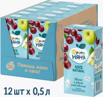 яблоко, вишня,500 мл (нектар для детского питания) – фото 2