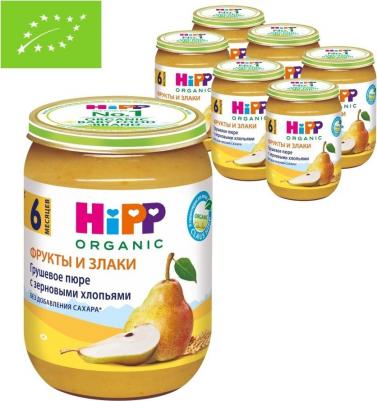 груша, со злаками, хлопья, 190 г (детское пюре) – фото 2