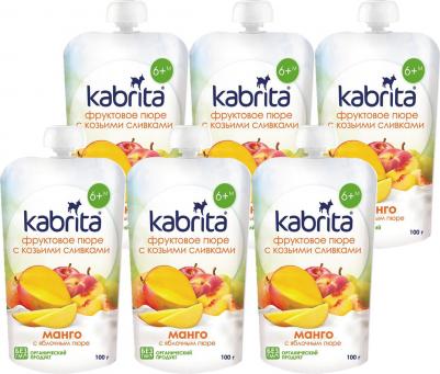 манго-яблоко, с фруктами-со сливками, 100 г (детское пюре) – фото 1