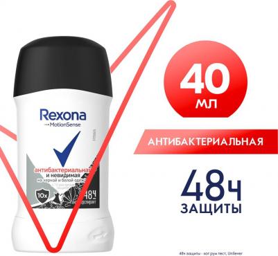 Антиперспирант-карандаш Антибактериальная и невидимая на черном и белом, 40 мл – фото 9