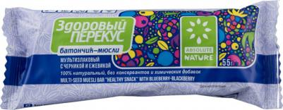 Батончик-мюсли здоровый перекус мультизлаковый с черникой и ежевикой 55 г – фото 1