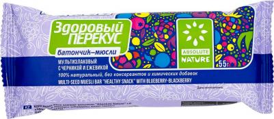 Батончик-мюсли здоровый перекус мультизлаковый с черникой и ежевикой 55 г