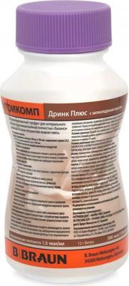 Нутрикомп Дринк Плюс, шоколадный, в пластиковой бутылке - жидкая смесь для энтерального питания, 200 мл – фото 1