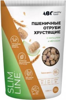 АВС хэлси фуд отруби пшеничные хрустящие с кальцием и яблоком 100г