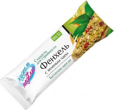 Батончик-мюсли с фенхелем и зеленым чаем, 26 шт по 30 г – фото 7