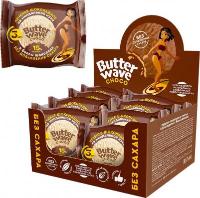 Протеиновое печенье Butter Wave Choco, Шоколадное в белом шоколаде, 8*42г – фото 1